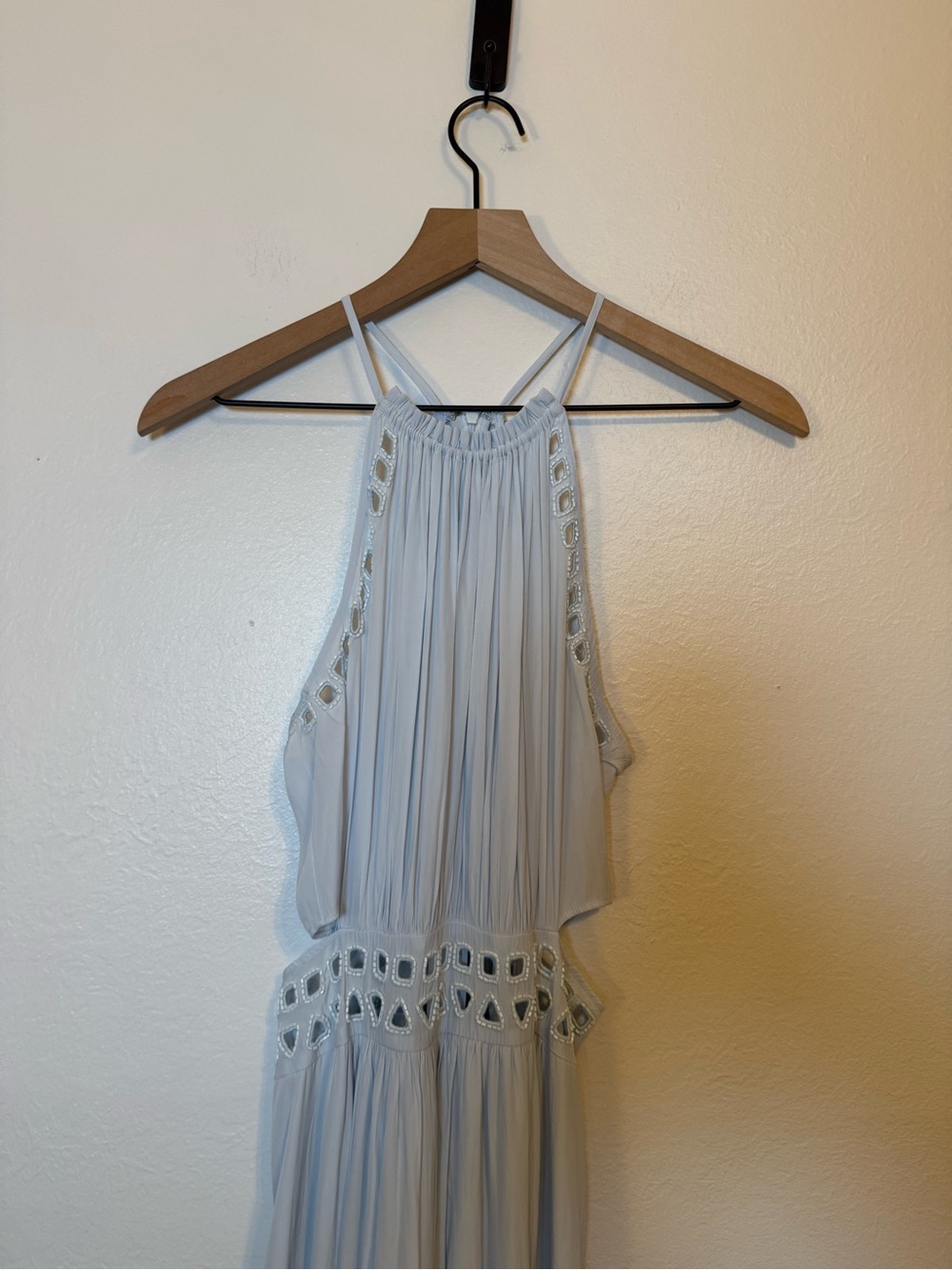 Ramy Brook Henley Eyelet Midi Dress In Blue - Picture 3 of 9